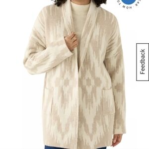 Wonderly Cream and Tan Patterned Cardigan